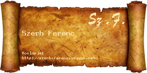 Szerb Ferenc névjegykártya