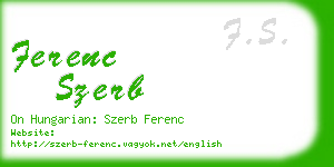 ferenc szerb business card